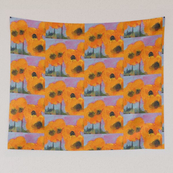 Item preview, Happy Flowers (two acrylic paintings) designed and sold by KarenKaspar.