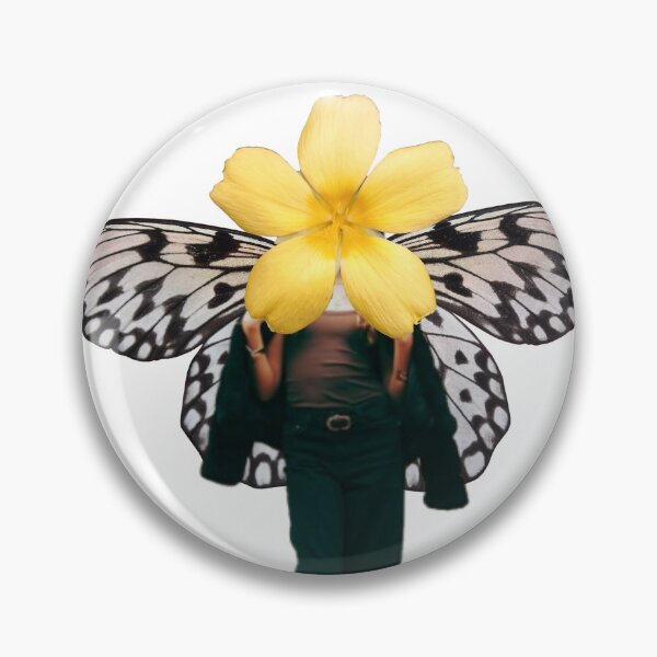 Item preview, Yellow Flower Butterfly Wings Collage - Surreal Nature Botanical Art designed and sold by The Lady Goblin's Goods.