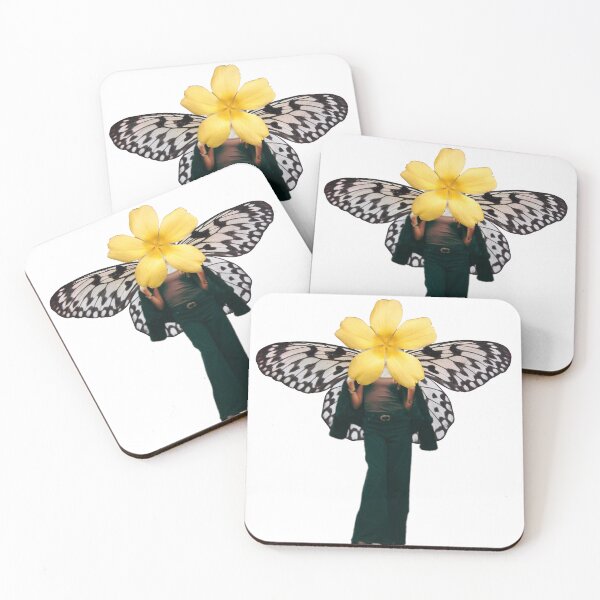 Item preview, Yellow Flower Butterfly Wings Collage - Surreal Nature Botanical Art designed and sold by The Lady Goblin's Goods.