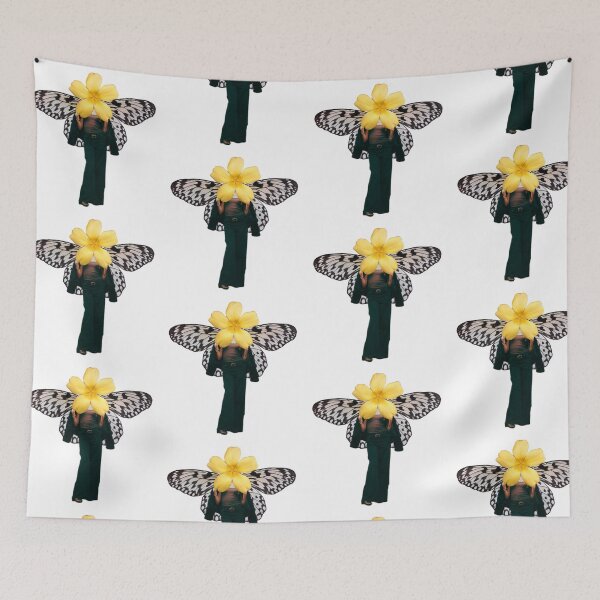 Item preview, Yellow Flower Butterfly Wings Collage - Surreal Nature Botanical Art designed and sold by The Lady Goblin's Goods.