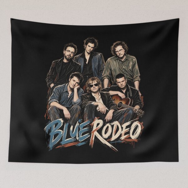 Item preview, Blue Rodeo Band – Vintage Canadian Country Rock Music Art designed and sold by Jadegothgobby.
