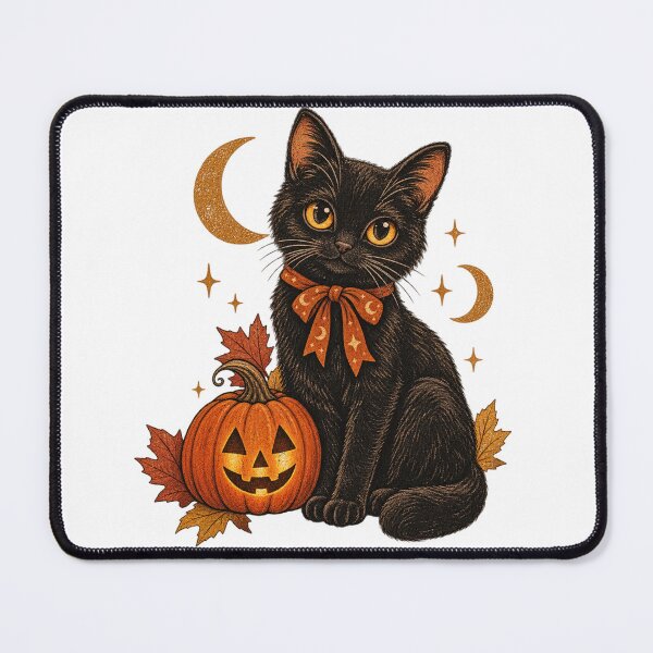 Item preview, Vintage Black Cat Halloween Pumpkin – Retro Spooky Autumn designed and sold by  ADBIB Design.