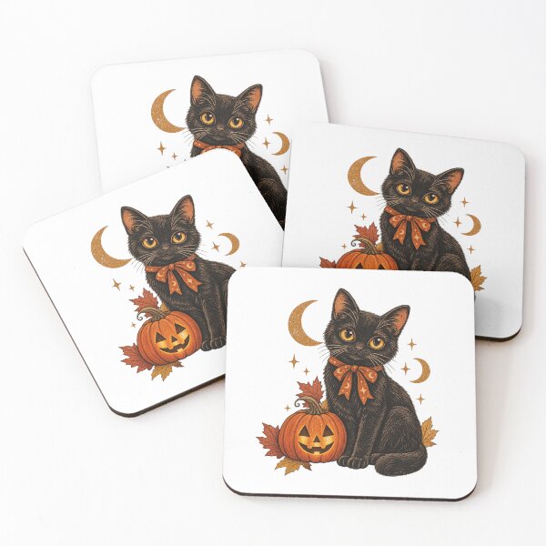 Item preview, Vintage Black Cat Halloween Pumpkin – Retro Spooky Autumn designed and sold by  ADBIB Design.