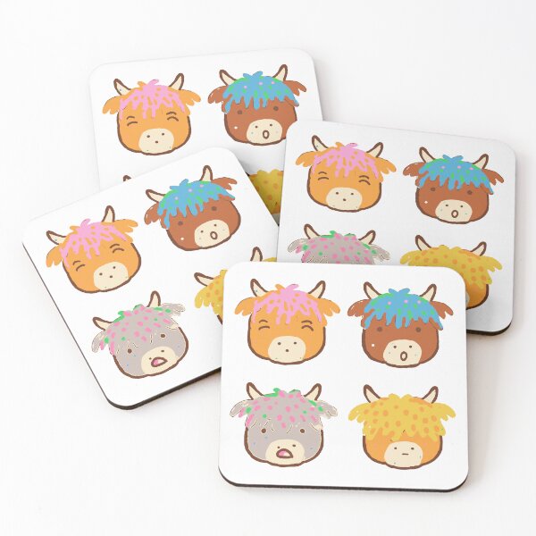 Item preview, Highland Cow Sticker Pack - Four Fringes, Four Moods designed and sold by BysonDesigns.