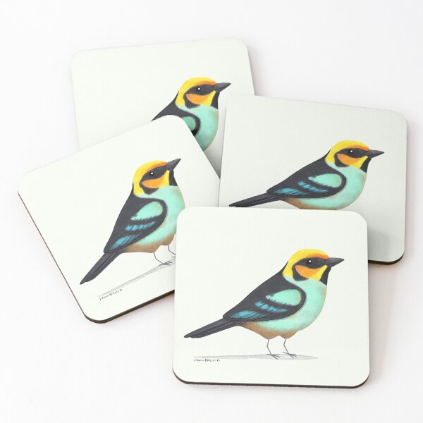 Item preview, Flame Faced Tanager Bird designed and sold by julianamotzko.