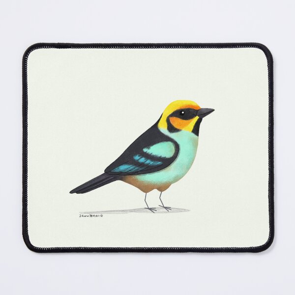 Item preview, Flame Faced Tanager Bird designed and sold by julianamotzko.
