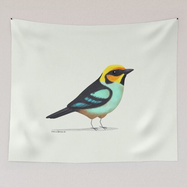 Item preview, Flame Faced Tanager Bird designed and sold by julianamotzko.