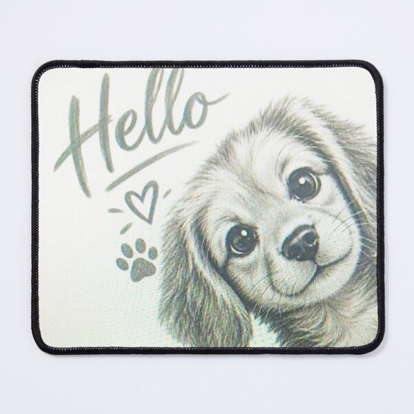 Item preview, Cute Puppy Hello Pencil Sketch designed and sold by Mythos-Apparel.