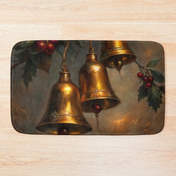 Item preview, Gothic Golden Christmas Bells Holly Berries Painting designed and sold by DarkHolyQueen.