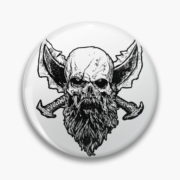 Item preview, Valhalla Berserker Skull with Crossed Blades designed and sold by sXe-art.