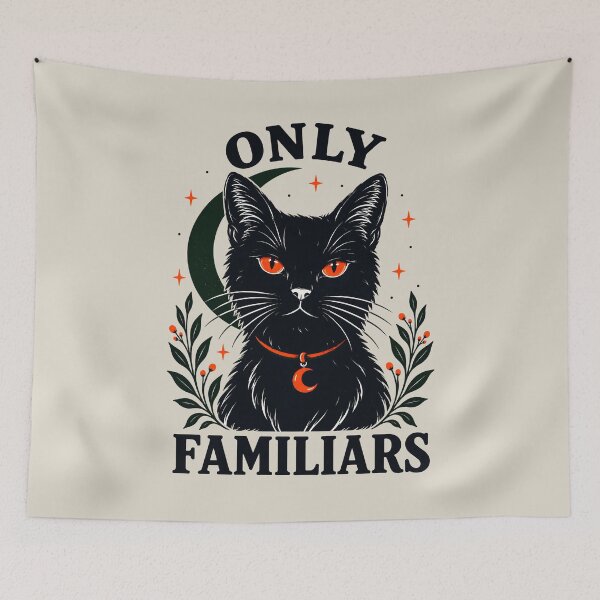 Item preview, Only Familiars Vintage Celestial Black Cat designed and sold by MagicTheDog.