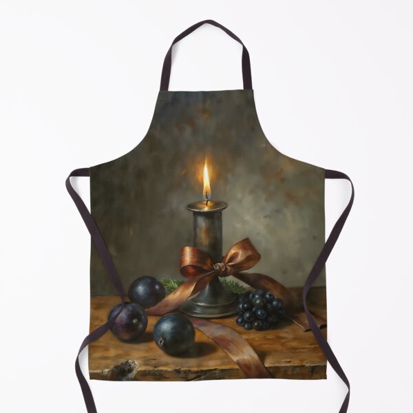 Item preview, Gothic Christmas Candle With Ribbon Still Life Painting designed and sold by DarkHolyQueen.