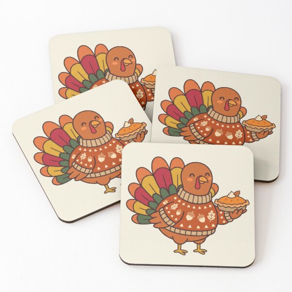 Item preview, Cute Cozy Turkey in Thanksgiving Sweater with Pumpkin Pie designed and sold by TontikDesign.