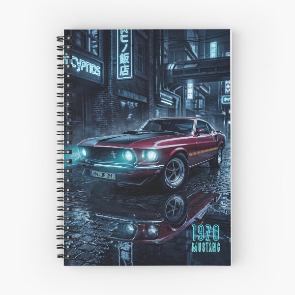 Item preview, Cyberpunk Neon City 1970 Mustang Automotive Print designed and sold by OUTLAWND.