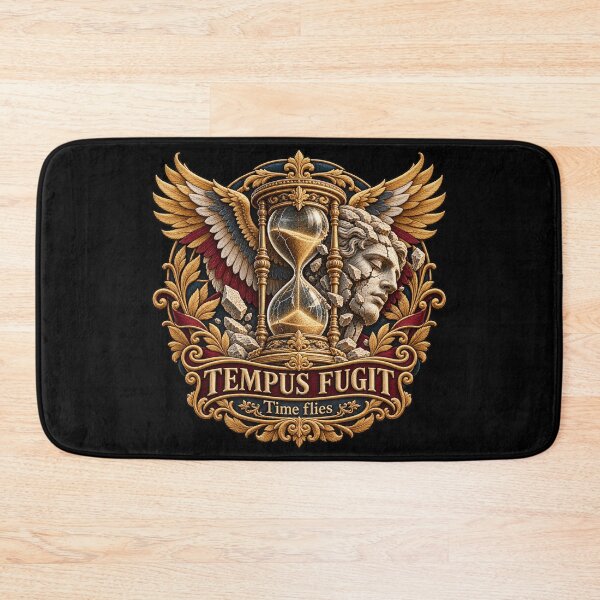 Item preview, Tempus Fugit Hourglass Embroidery – Time Flies Classical Memento Mori Art designed and sold by Emoji Emblems.