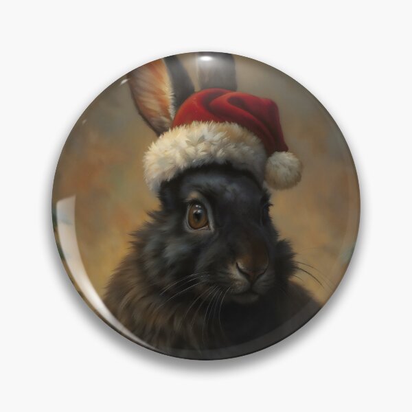 Item preview, Gothic Christmas Black Rabbit Santa Hat Painting designed and sold by DarkHolyQueen.