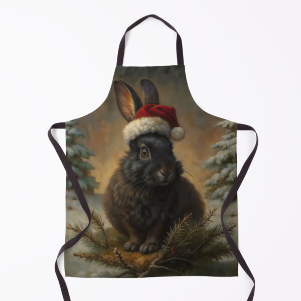 Item preview, Gothic Christmas Black Rabbit Santa Hat Painting designed and sold by DarkHolyQueen.