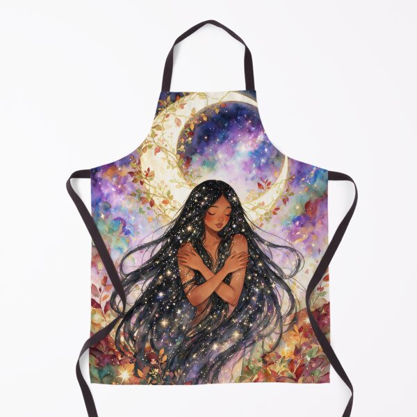 Item preview, Moon Goddess Autumn Watercolor Fantasy Art designed and sold by soulfulpalette.