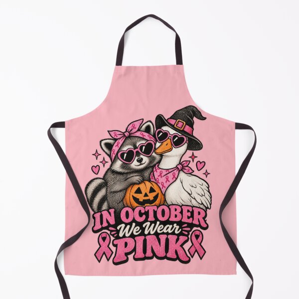 Item preview, Pink October Raccoon Goose Halloween Awareness designed and sold by PlumArtDesign.