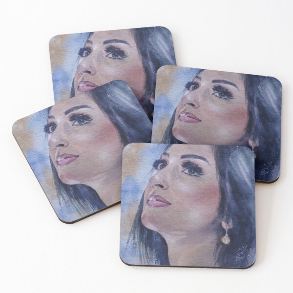 Item preview, Serene Brunette Woman Watercolor Portrait designed and sold by SlavaArt.