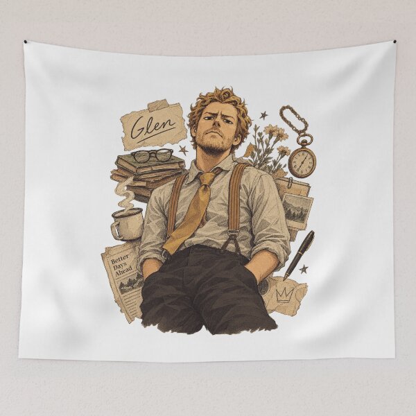 Item preview, Glen Hansard Vintage Musician Portrait Sticker | Retro Dark Academia Collage | Old Money Aesthetic designed and sold by ravenRM.
