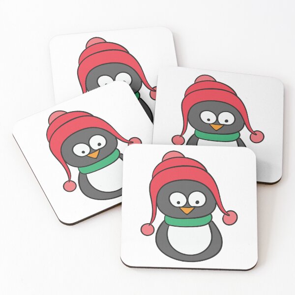 Item preview, Cute Winter Penguin in Red Hat and Scarf designed and sold by TotalityDesigns.