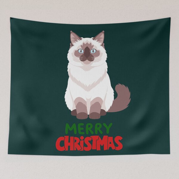 Item preview, Cute Ragdoll Cat Merry Christmas Holiday Art designed and sold by stormk10.