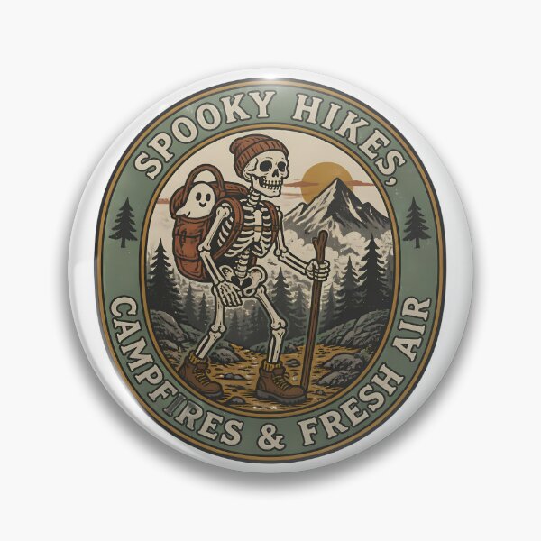 Item preview, Spooky Hikes, Campfires & Fresh Air – Skeleton Hiker designed and sold by Art-Arcade6.