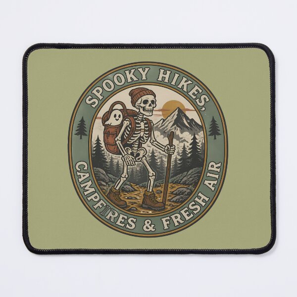 Item preview, Spooky Hikes, Campfires & Fresh Air – Skeleton Hiker designed and sold by Art-Arcade6.