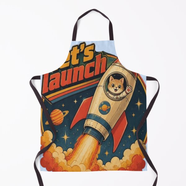 Item preview, Retro Space Cat Rocket Launch designed and sold by creativerooney.