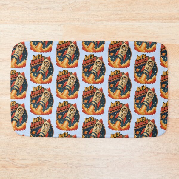 Item preview, Retro Space Cat Rocket Launch designed and sold by creativerooney.