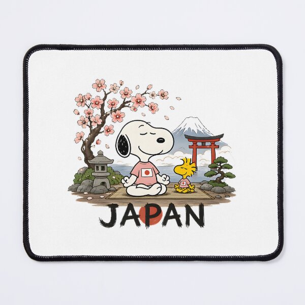 Item preview, Snoopy and Woodstock Enjoying Cherry Blossom Onsen Meditation in Japan Scenic Design designed and sold by FKDesign1.