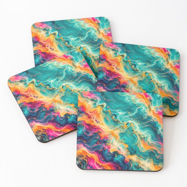 Item preview,  Neon Wind Fluid Abstract – Turquoise Magenta Orange Dynamic Flow Art designed and sold by AnimalAirtistry.