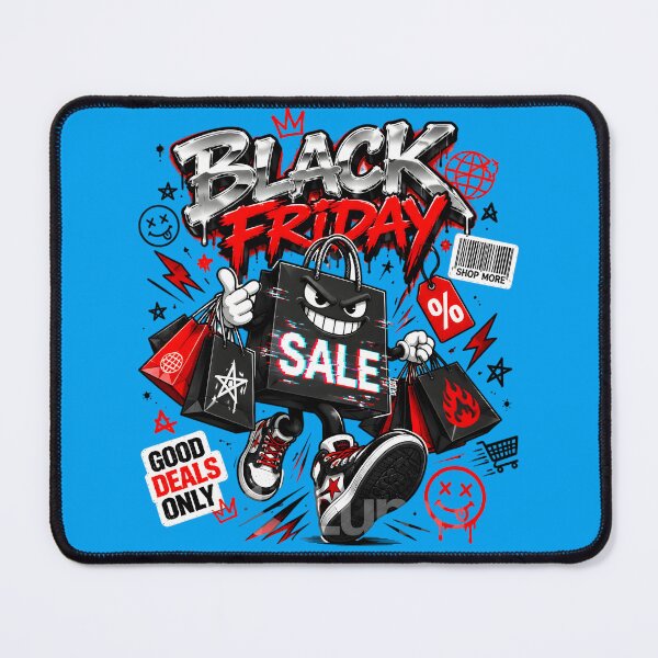 Item preview, Black Friday Glitch Sale Streetwear Shopping Bag designed and sold by CloudyCatArt.