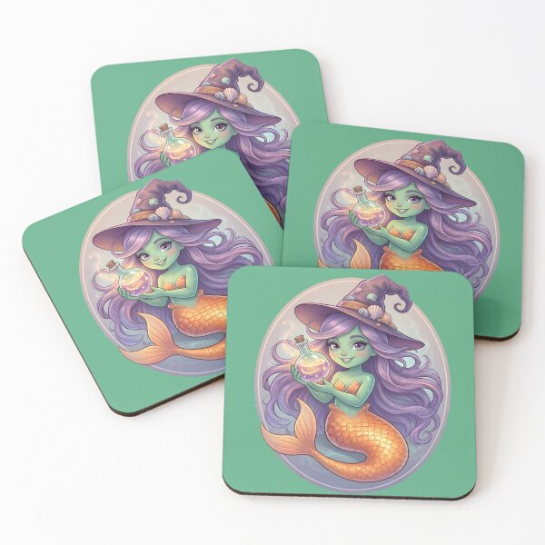 Item preview, Halloween Witch Mermaid with Potion designed and sold by Roanemermaid.