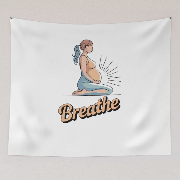 Item preview, Breathe Peach Blue Sunburst Prenatal Piece designed and sold by 108stillness.