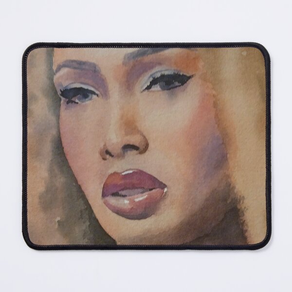 Item preview, Watercolor Portrait of Beautiful Black Woman with Curly Hair designed and sold by SlavaArt.