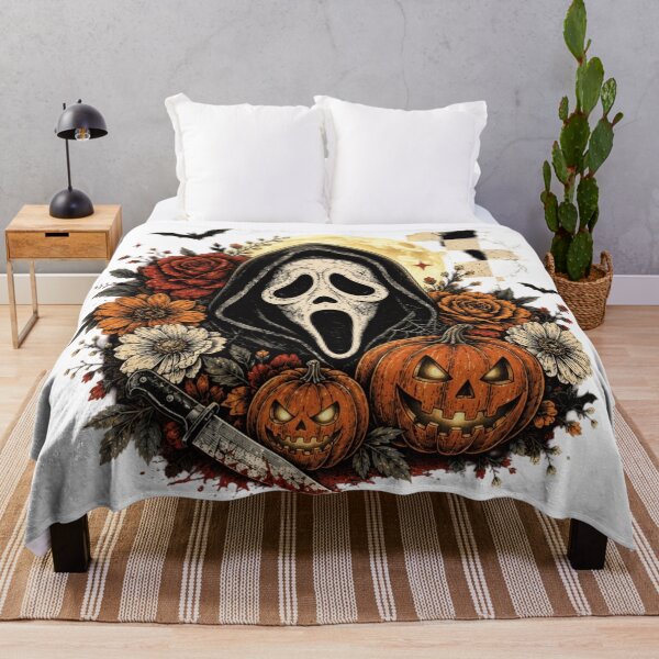 Item preview, Floral Halloween Horror Ghost Face Hooded Scary Mask designed and sold by Thread&Fable.