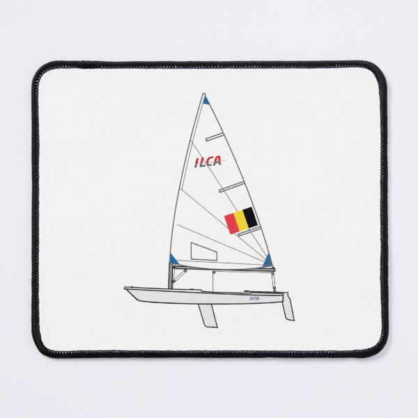 Item preview, ILCA 6 Sailing Dinghy with Belgian Flag designed and sold by SailWolf--.