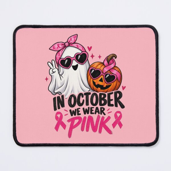 Item preview, Halloween Pink Ribbon Ghost and Pumpkin Breast Cancer Awareness designed and sold by PlumArtDesign.