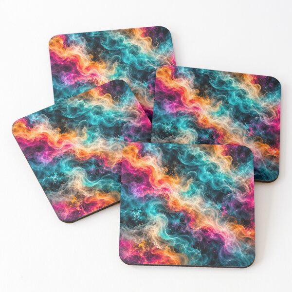 Item preview, Neon Smoke Fluid Abstract – Turquoise Magenta & Orange Mist Art designed and sold by AnimalAirtistry.