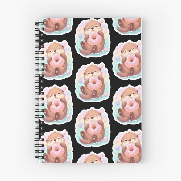 Item preview, Kawaii Floating Otter Eating Donut designed and sold by creativerooney.