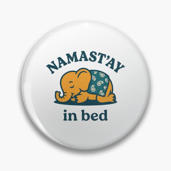 Item preview, Namast'ay in Bed: Sleepy Elephant Funny Yoga Pun designed and sold by Osmose-Studio.
