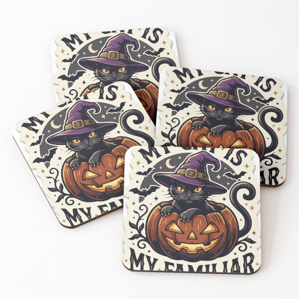 Item preview, My Cat Is My Familiar Halloween Black Cat Sticker Vector designed and sold by YasminTaha.