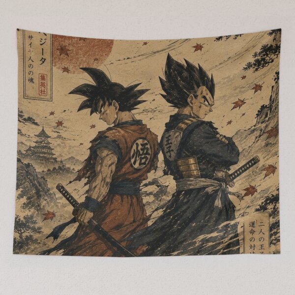 Item preview, Goku Vegeta Samurai Ukiyo-e Dragon Ball (HIGH-QUALITY)    designed and sold by ShawnMorrisDesigns.