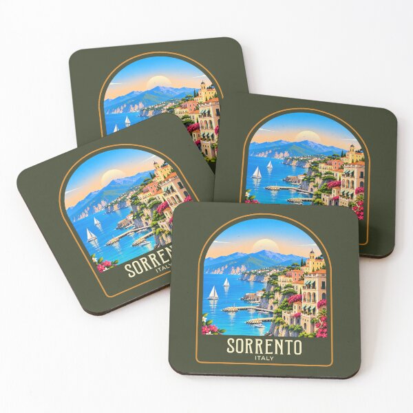 Item preview, Sorrento Vintage Travel Illustration designed and sold by HomeLivingCo.