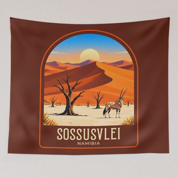 Item preview, Sossusvlei Vintage Travel Illustration designed and sold by HomeLivingCo.