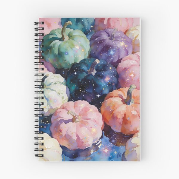 Item preview, Cosmic Pastel Pumpkins Watercolor Autumn Galaxy Art designed and sold by soulfulpalette.