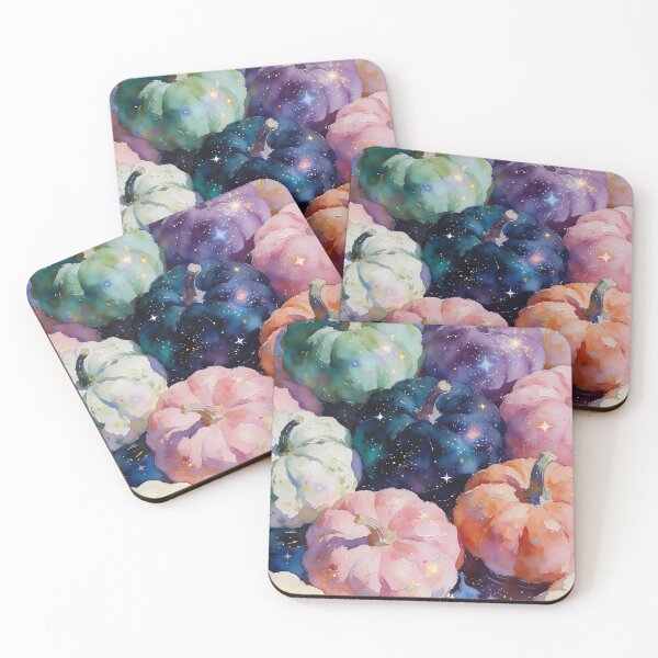 Item preview, Cosmic Pastel Pumpkins Watercolor Autumn Galaxy Art designed and sold by soulfulpalette.