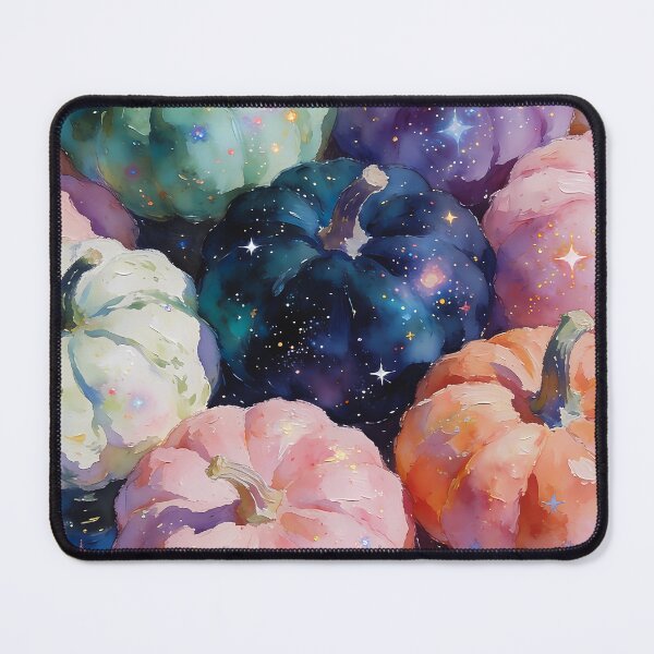 Item preview, Cosmic Pastel Pumpkins Watercolor Autumn Galaxy Art designed and sold by soulfulpalette.